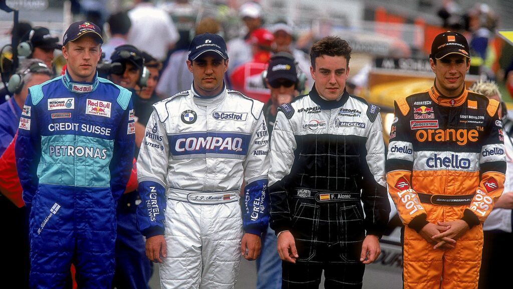 Debiutanci z sezonu 2001, a wśród nich Alonso, Raikkonen, Montoya czy mniej znany Bernoldi. 