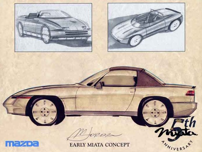 Pierwsze szkice MX-5, wykonane przez Marka Jordana
